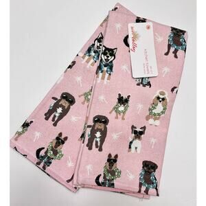 Set Dish Towels Dogs Sunglasses Graphic NEW